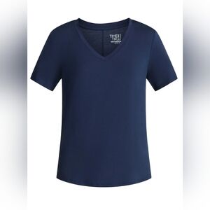 Time and Tru Women's Short Sleeve Navy Tee